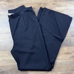 Misook Black Acrylic Elastic Waist Flare Leg Casual Pants Size Large Womens